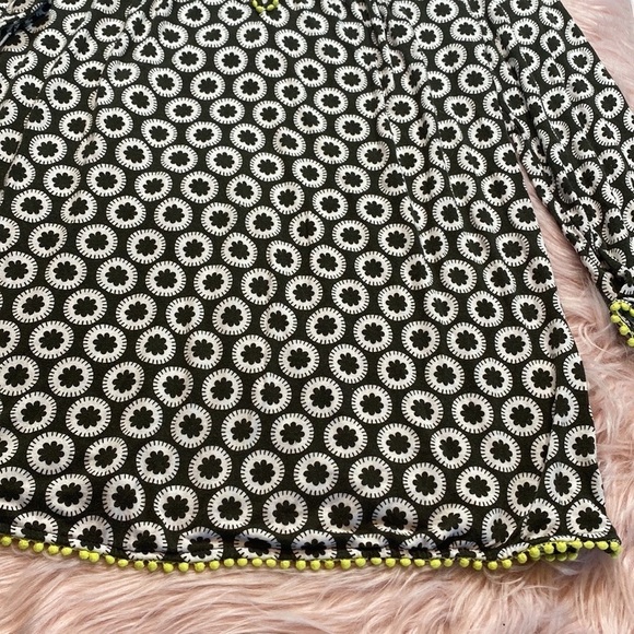 Boden Tessa Geometric Green 3/4 Sleeve Jersey Top sz 4 - Picture 8 of 11